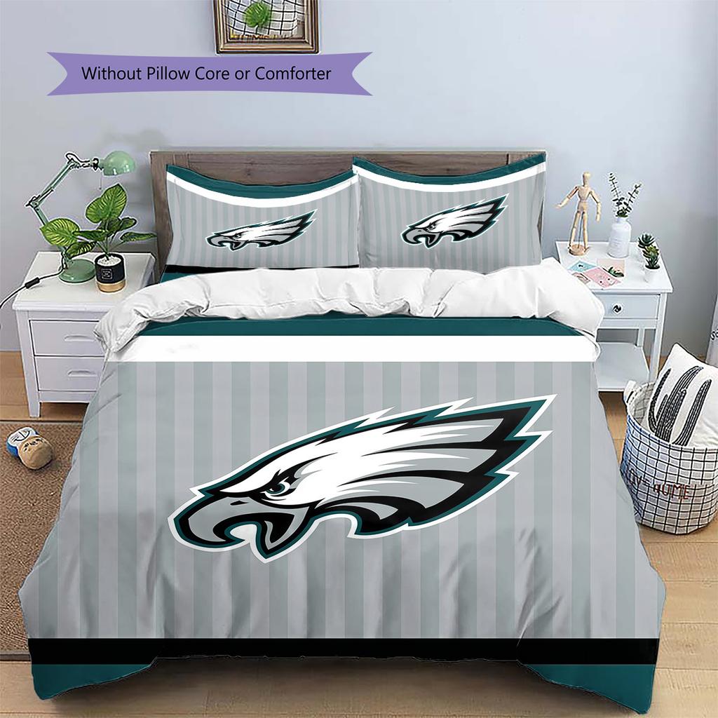 Philadelphia Eagles2 Pattern Bedding Quilt Set  Home Decoration  Gift (1 * Duvet Cover + 2 * Pillowcase  Without Core)