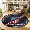 Tapis Rond Nom Personnalisé Motif Atletico Madrid Tapis Antidérapant Décor de Sol pour la Maison