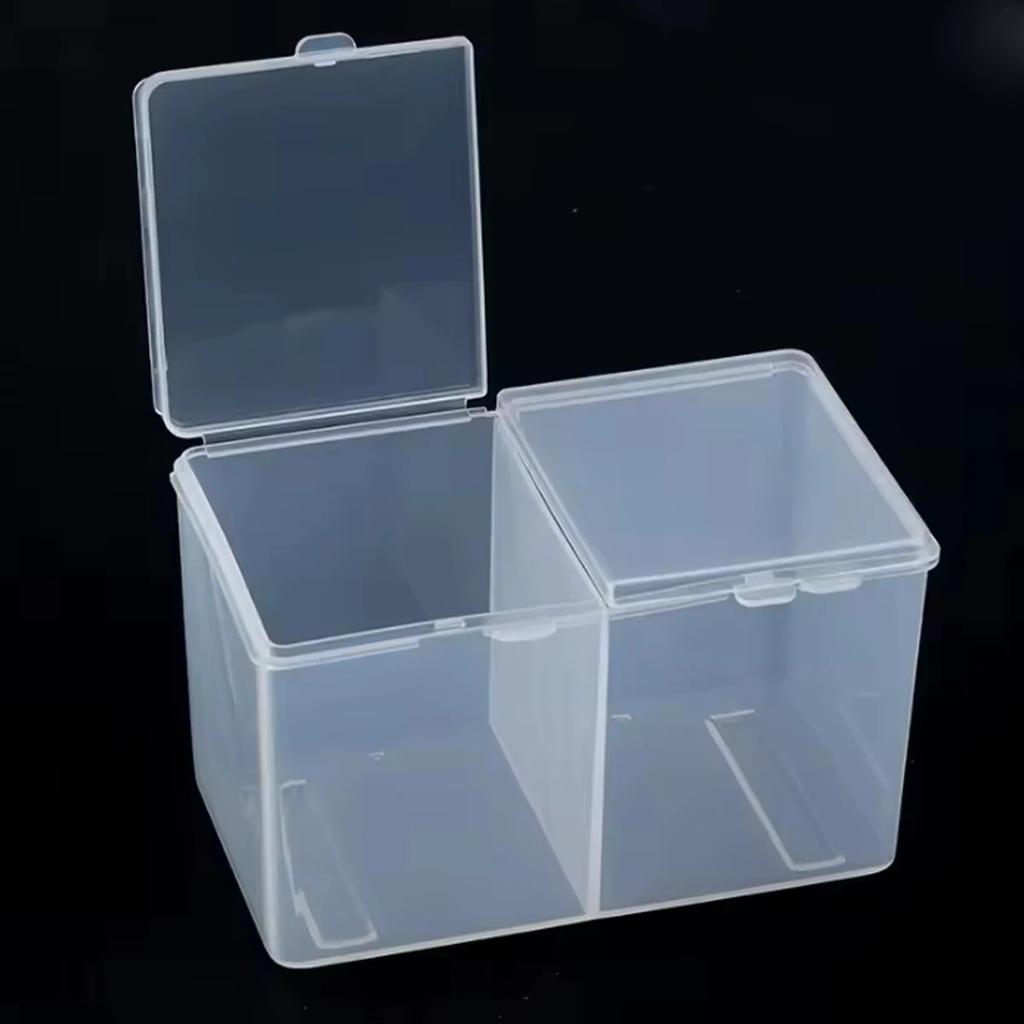 1pc-Storage box double transparent dust-proof cotton swab storage box with cover, outdoor accessories