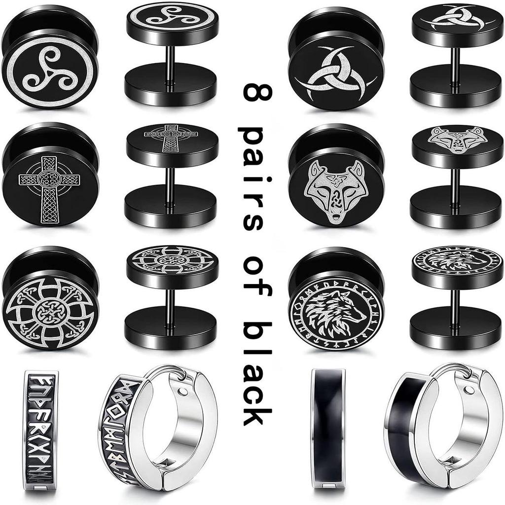 Luxury Stainless Steel Women's Stud Earrings: European & American Fashion Set