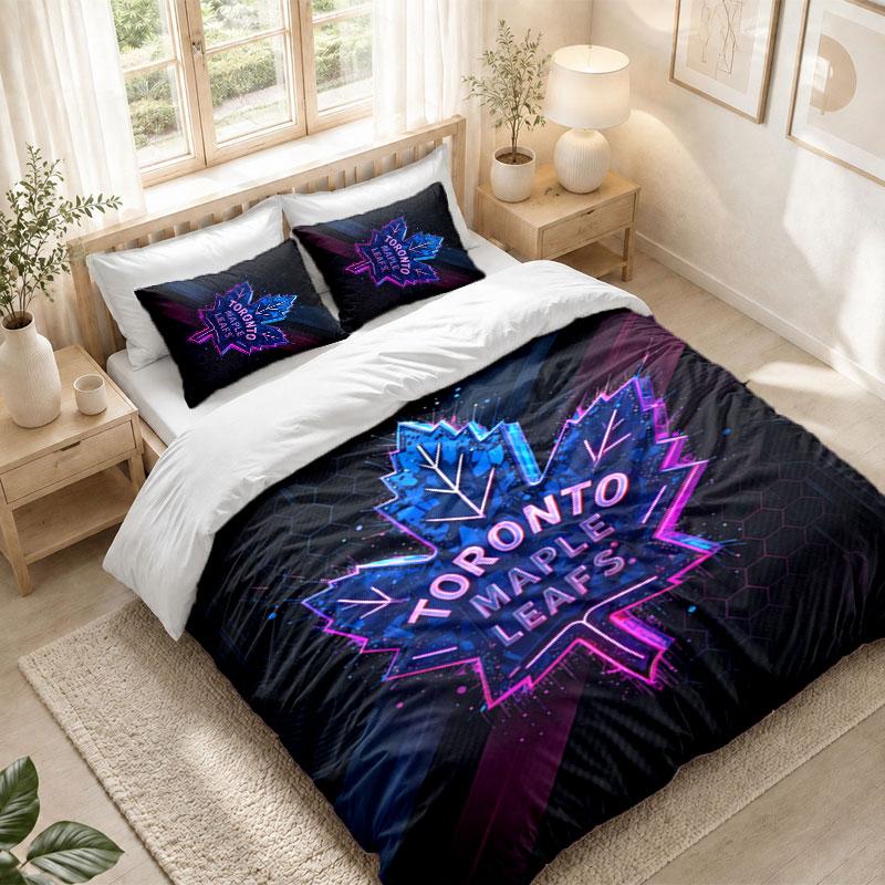 Bedding Set 1 Duvet Cover 2 Pillowcases Toronto Maple Leafs Print Bedroom Home Decoration