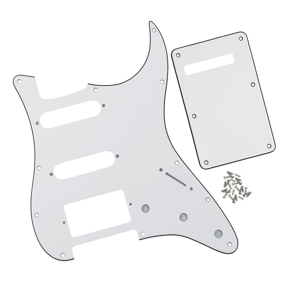 FLEOR Set of Electric Guitar Pickguard HSS SSH & Back Plate Scratch Plate & Screws Guitar Parts, 8 Colors Option