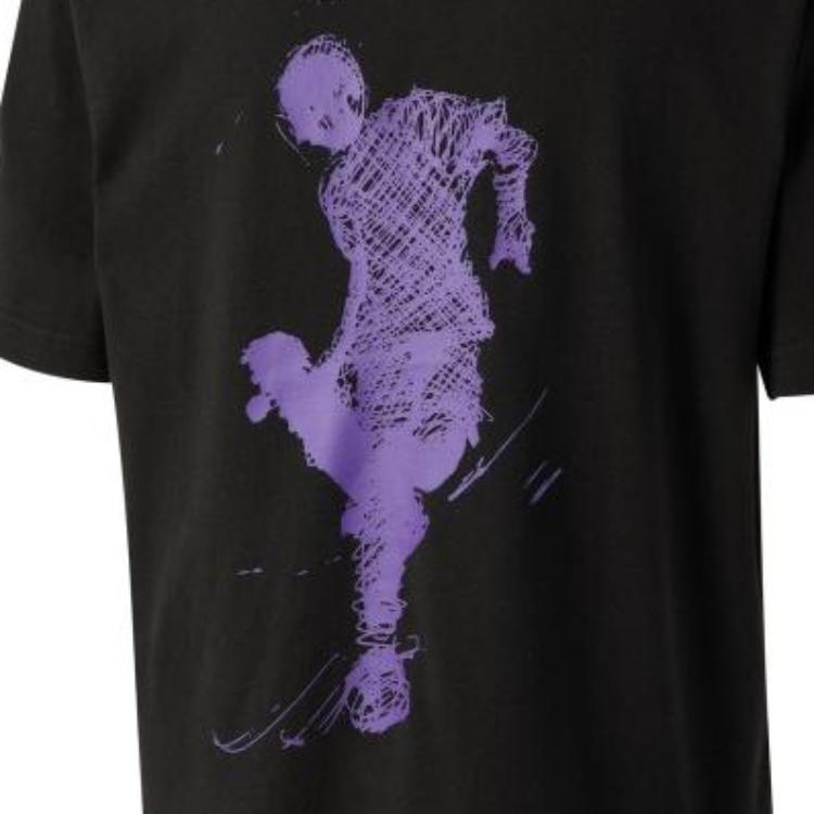 Puma Letter Logo Print Casual Round Neck Versatile Breathable Pullover Short Sleeve T-Shirt Men T-Shirts Black 620219-01