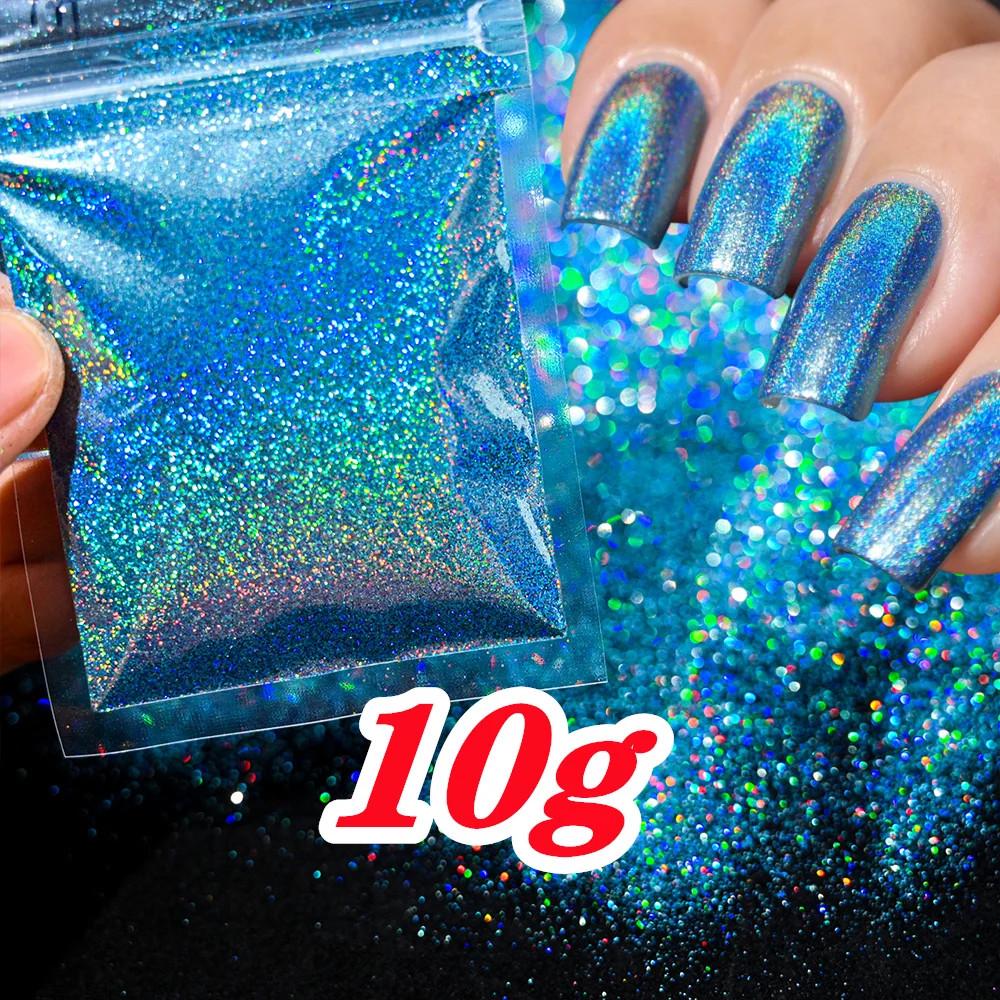 

Laser Holographic Rainbow Nail Glitter 0.2MM Sparkly Nails Glitter Powder DIY Nail Art Decoration
