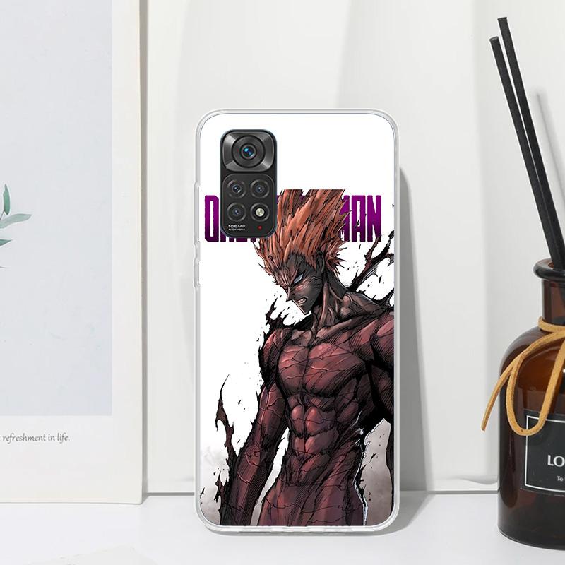 One P-Punch-Man Garou Phone Case For Xiaomi Redmi Note 15 13 14S 14 Pro Plus 12S 11S 10S 12 11E 10 11T Art Fundas Back Cover Red