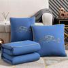 Dual-Use Embroidered Pillow Blanket: Office Nap & Car Cushion Combo