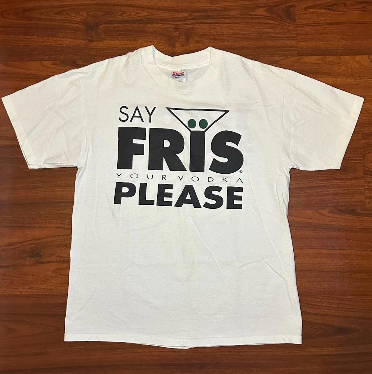 

Vtg 90s 1995 1-800 Say Fris Vodka Promo Sweepstakes T Shirt Men’s Size Large 3XL