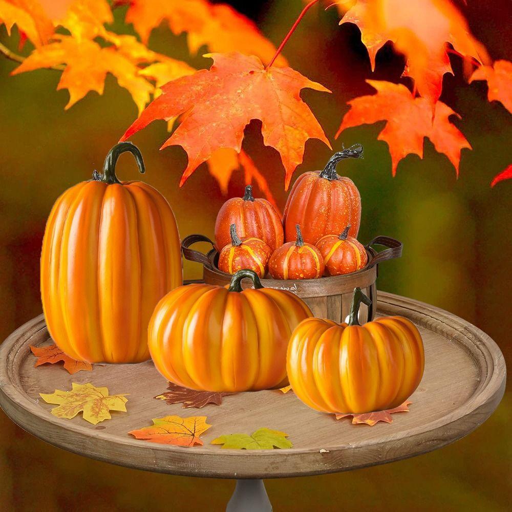 Realistic Simulation Pumpkin Resin Artificial Pumpkins DIY   Halloween Decoration