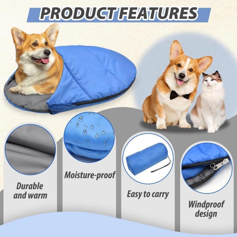 Pet Warm Sleeping Bag Outdoor Beach Camping Portable Mummy Lightweight Waterproof Winter Pet Sleeping Bag