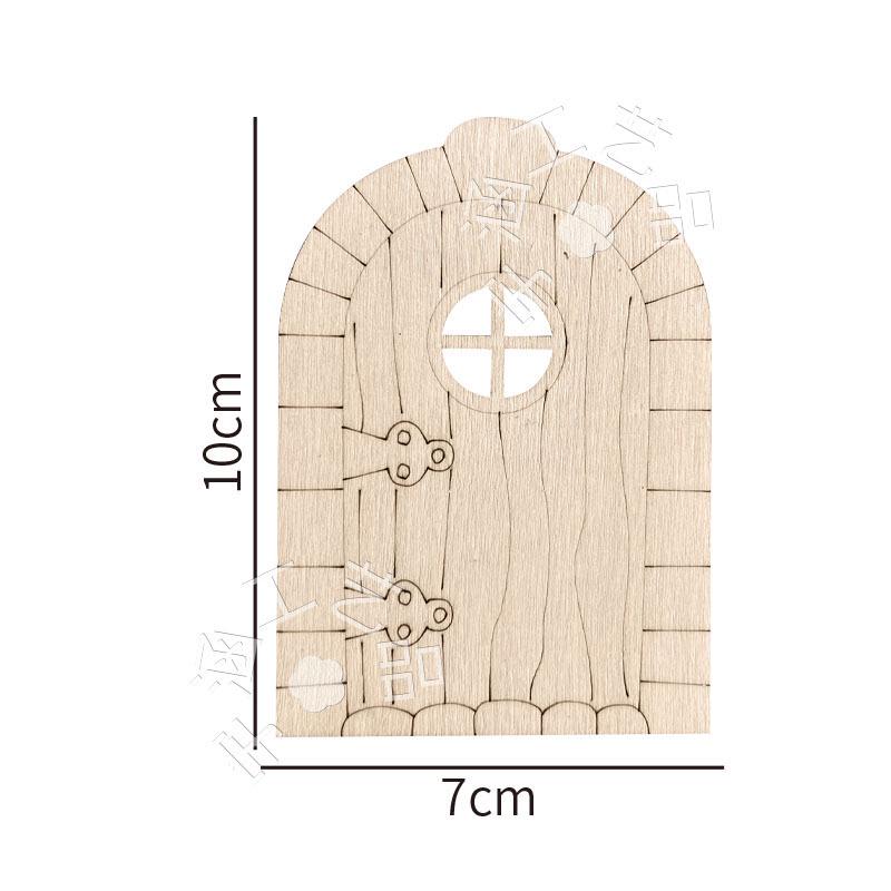 Wooden Fairy Door & Window Set - DIY Unfinished Garden Accessory