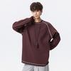Mens Waffle Knit Long Sleeve T-Shirt Casual Sports Color Block Round Neck Top