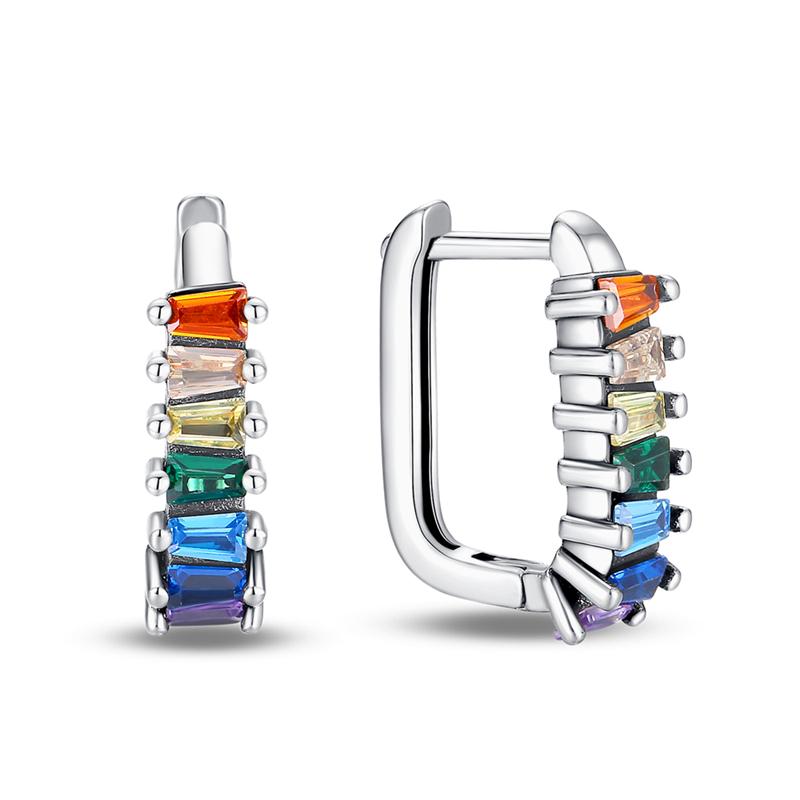 Trend Earrings 925 Silver Luminous Iridescence Zircon Unicorn Brush Earrings Jewelry Women Earrings Designer