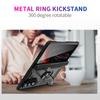 Black Fashion Metal Ring Stand Hard Case for Samsung Galaxy Z Fold7 5G Fold6 Fold 7 Fold5 Fold 5 6 Dual Layer Cases