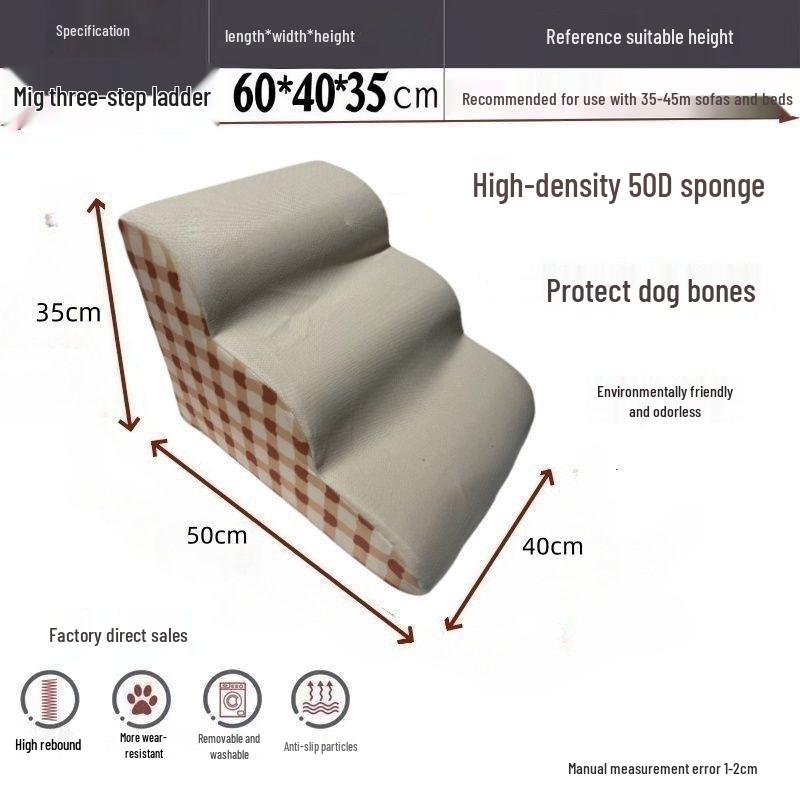 Pet Climbing Ladder: Removable, Washable Dog Bed Stairs for Teddy