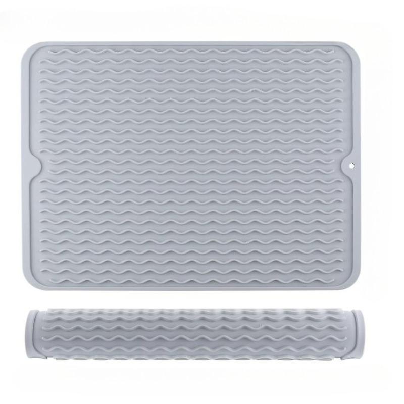 1PC Silicone Dish Drying Mat Heat Resistant Drying Mat For Kitchen Counter Sink Refrigerator Drawer Liner Kitchen Drying Mat
