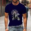 Camiseta Gráfica de Motocicleta de Montanha e Bússola Camisa Divertida de Viagem para Homens Moda Harajuku Camiseta Solta Marca Masculina Camisetas de Motocicleta