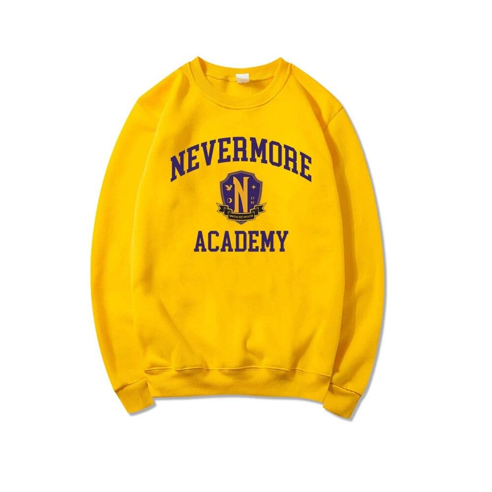 Nevermore Academy Sweatshirt Wednesday Adams Costume Retro Movie Sweater Unisex Crewneck Sweatshirts Casual Pullovers Hoodie Unisex