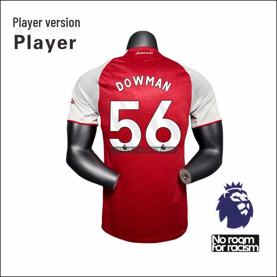 2025-2026 Arsenal Home Player Edition Jersey: Saka No. 7, Rice No. 41, Domann No. 56