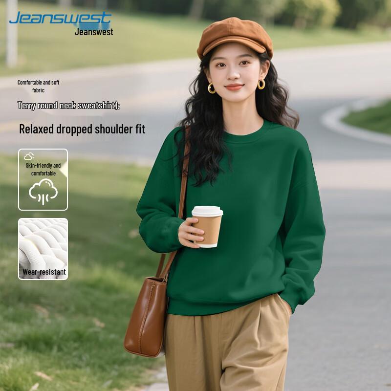 

Jeanswest Women s 2025 Autumn/Winter Loose Fit Round Neck Long-Sleeve Sweatshirt 3XL