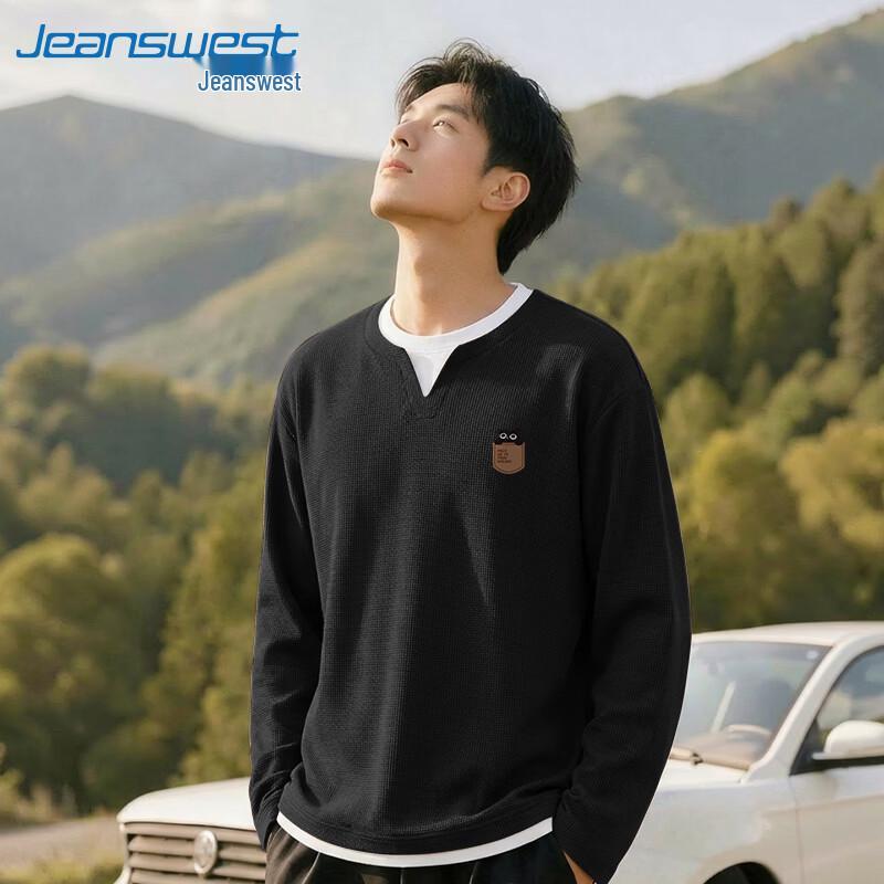 Jeanswest Men s Faux Two-Piece Long Sleeve T-Shirt 2XL