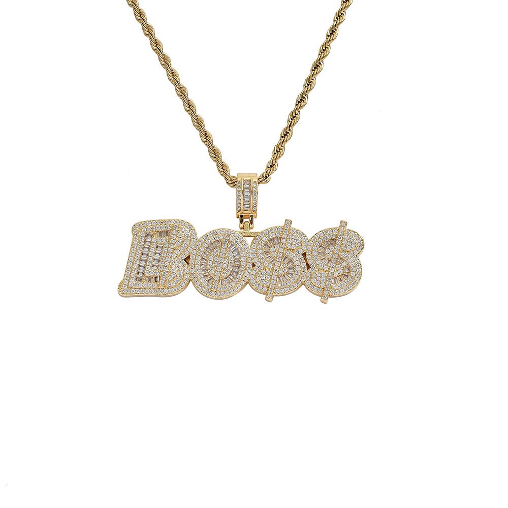 2026 New Arrival Brass Hiphop Bling Iced Out 5a Cz Custom Logo Pendant Letter Necklace