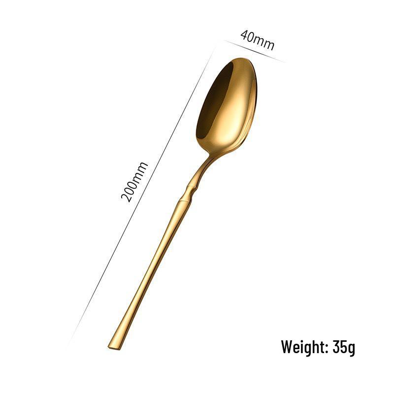 Gold 24-Piece Stainless Steel Cutlery Set: Elegant Steak Knife, Fork, and Spoon for Western Cuisine.