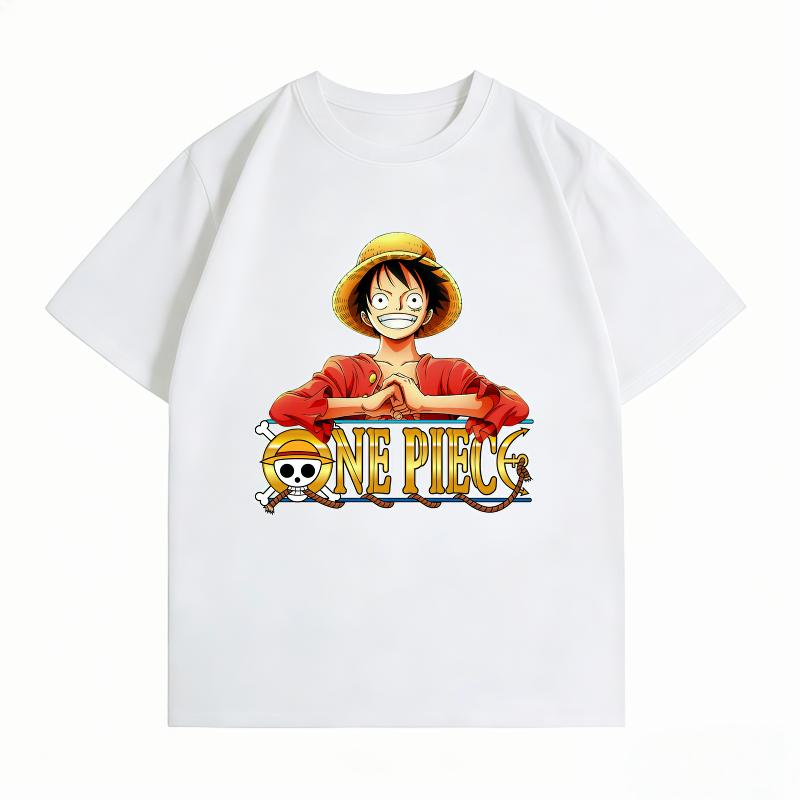 Unisex's Clothing New 100% Cotton Breathable Summer T-Shirt One Piece Luffy Print Casual Streetwear Unisex's T-Shirt