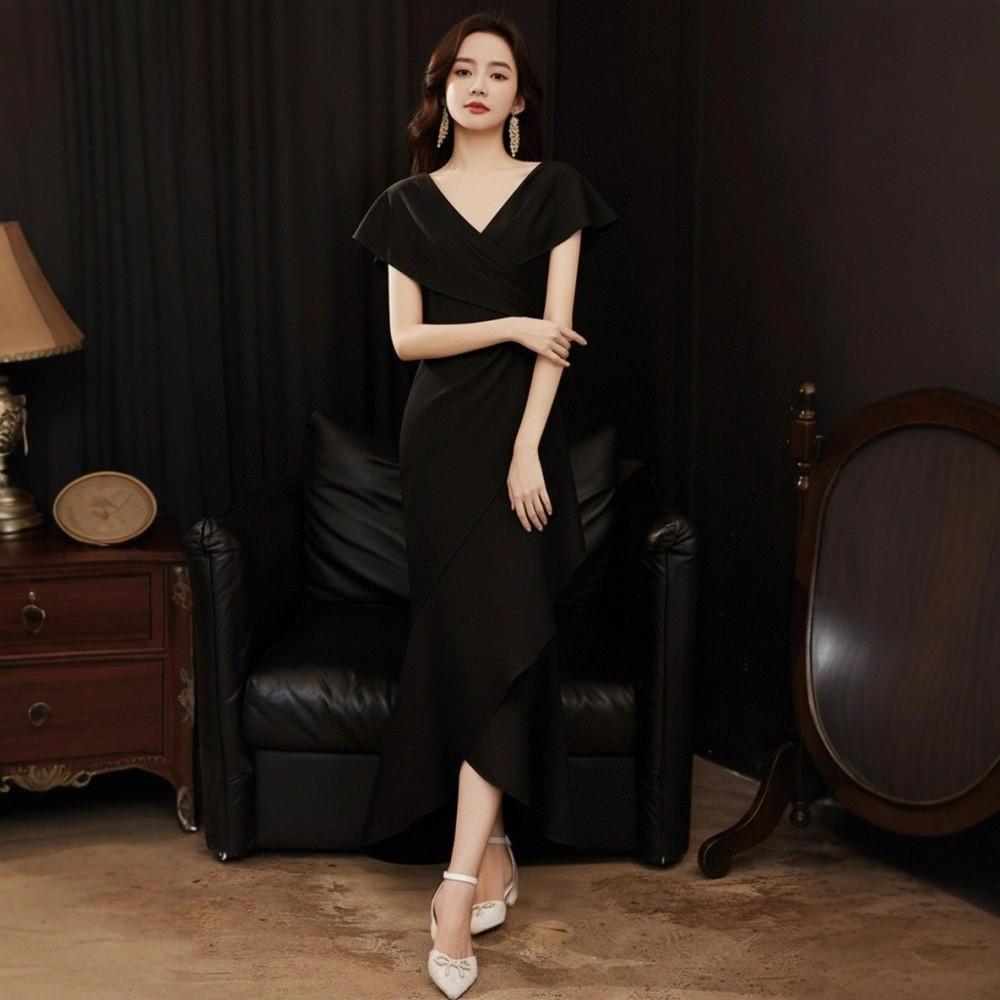 Temperament Red Toast Bride Fishtail Engagement Dress Premium Wedding Return Dress Casual Host Long Dress