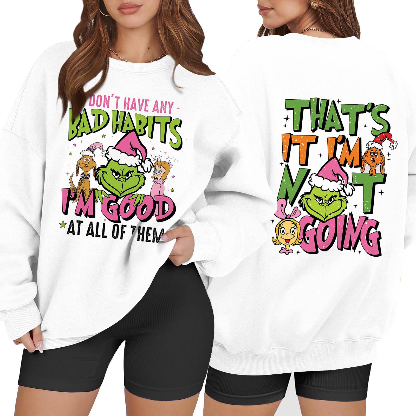 

Жіноча повсякденна модна толстовка з різдвяним принтом і круглим вирізом з довгим рукавом XL