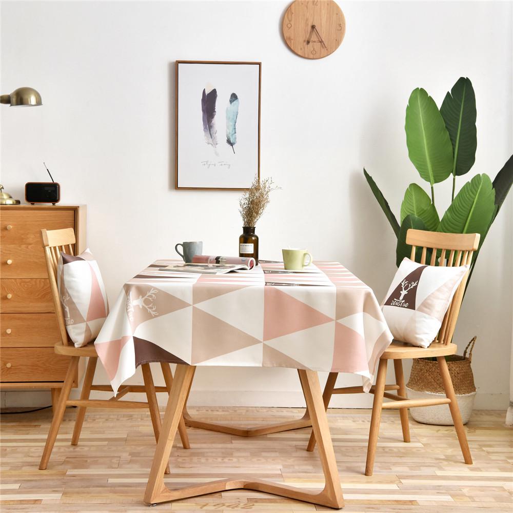 Triangular Tablecloth Nordic Geometric Triangle Printed Waterproof Tablecloth Pillow Case for ...