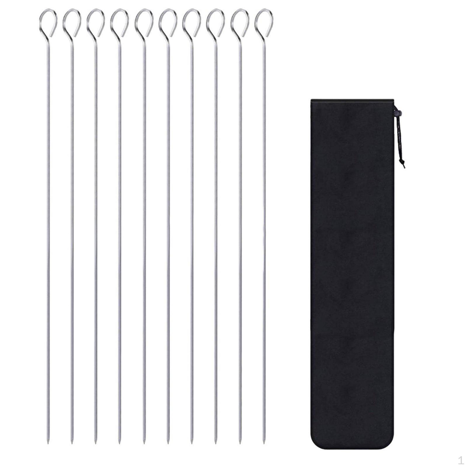 10 Pieces Spiral Grill Skewers Rust Resistant Stainless Steel Easy to Clean 10-pack C