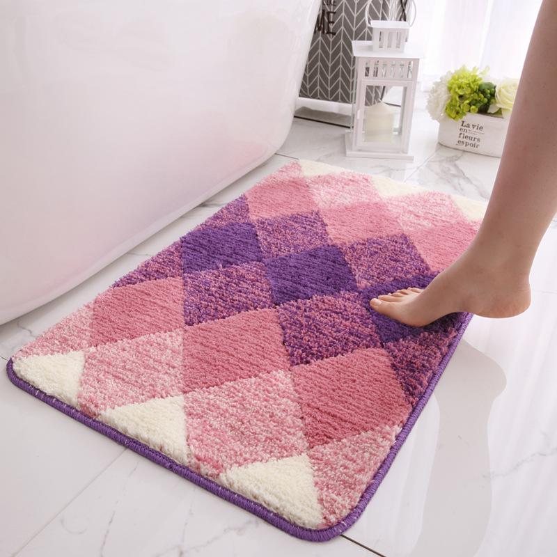 Gradual change flocking home floor mat carpet toilet bathroom non-slip mat entry porch absorbent foot pad non-slip absorbent