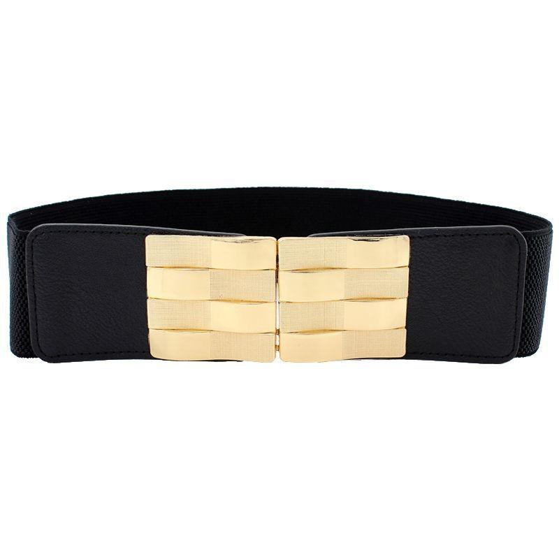 Stylish Women's Black Elastic Waist Belt For Dresses And Coats Perfect For All Seasons