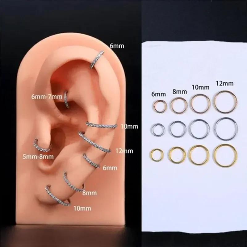 1 Stück G23 Titan Nasenring 16G 18G 20G Klappbares Septum Clicker Segment Ohr Tragus Knorpel Helix Daith Lippe Körper Piercing Schmuck