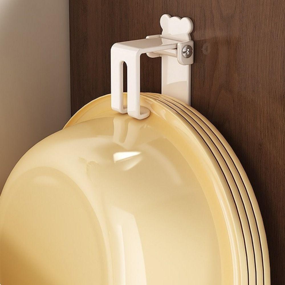 2 Pieces Punch-Free Wash Basin Hooks Wall Mounted Washbasin Organizer Basin Storage Rack  Bathroom