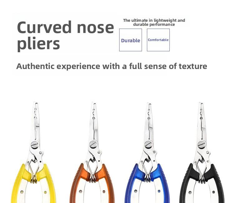 Stainless Steel 2CR13 Fishing Pliers Outdoor Lure Fishing Knife Bent-Nose Line Cutter W-715 Multi-Tool Pliers