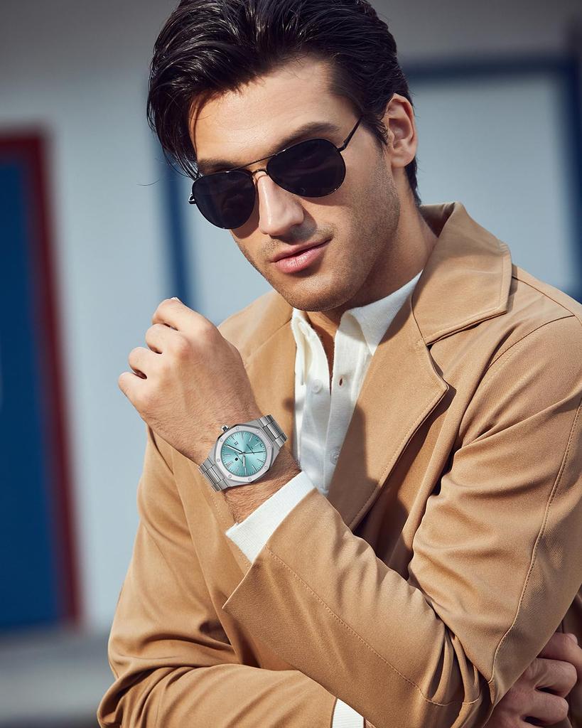 SAPPHERO Octagonal Stainless Steel Waterproof Luminous Wristwatch Luxury Analog Quartz Watch with Date Display Dress Business Watch Casual Luxury