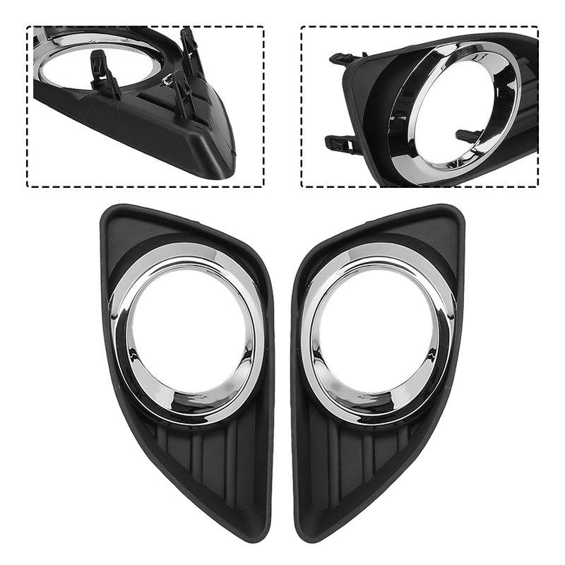 For Camry 2010-2011 Frame Fog Light Cover Set ABS Black Car Parts Accessories Driver Side Passenger Side Easy Tallation