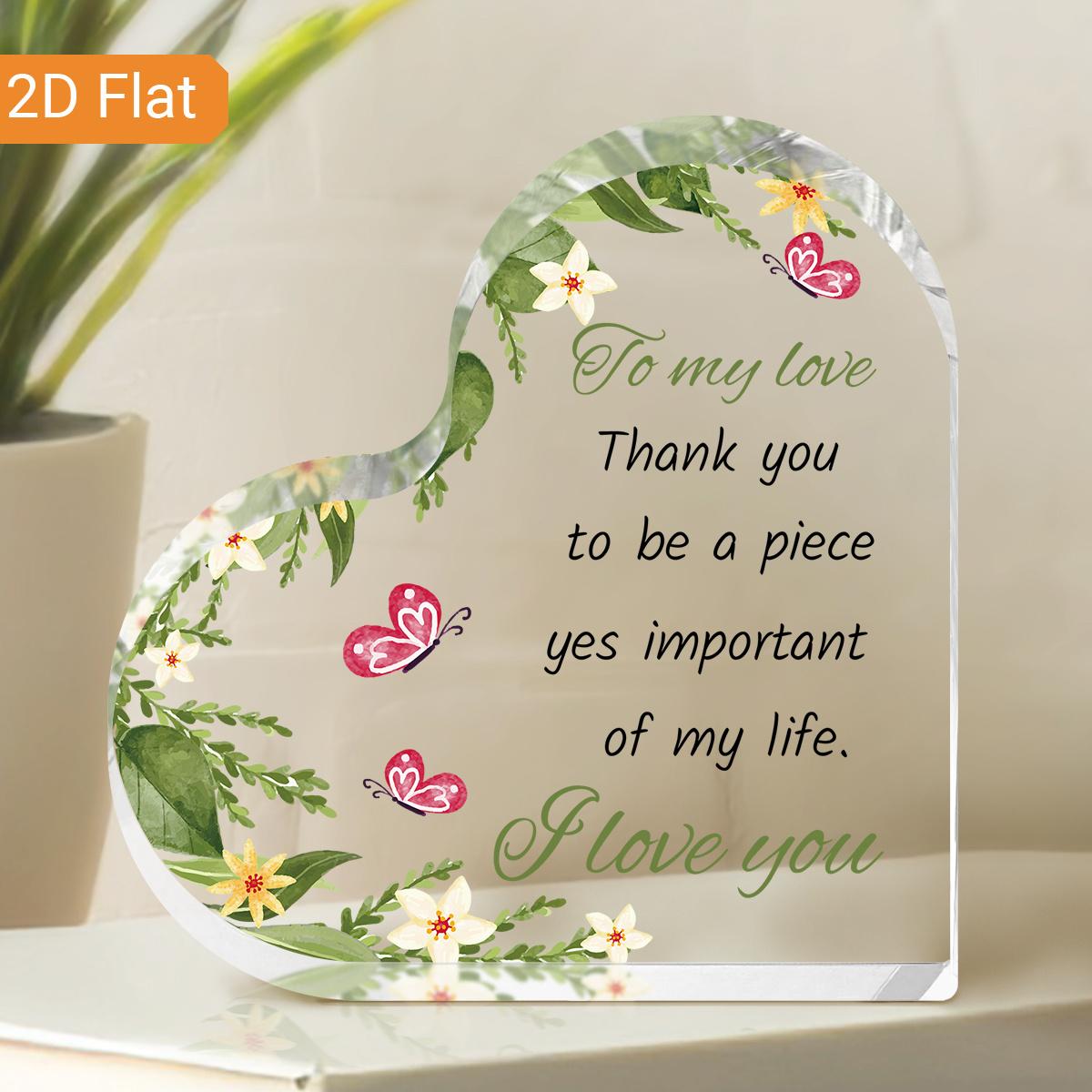 Family Birthday Gift Decorative Signs, gifts for family members, heart shaped crystal paperweights for younger generations to give to elders 10*10cm