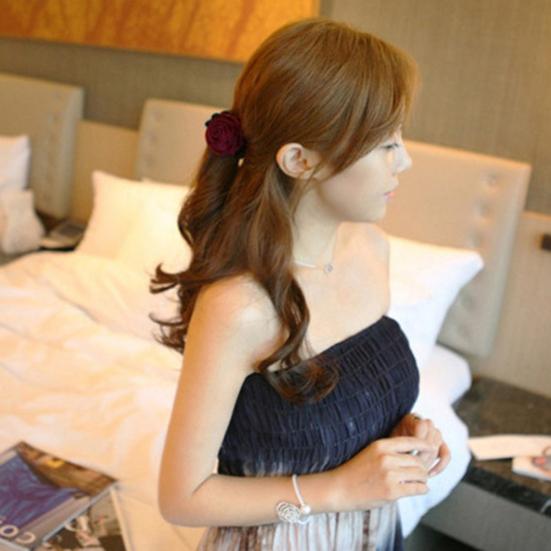 Fashion Cloth Rose Flower Hair Claw Clip Clamp Women Ponytail Holder Headwear