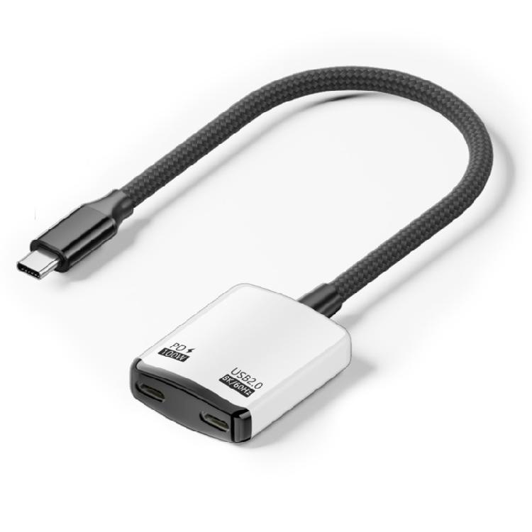 

High Performances USB C Splitter For AR VR Equipment Enables Fast Transmission 8k60Hz Video Display PD100W Charging чорний/білий