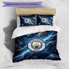 Manchester City Pattern Printed 3PCS Bedding Set Soft Skin-Friendly Washable Duvet Cover & Pillowcases Set All Season Bedroom