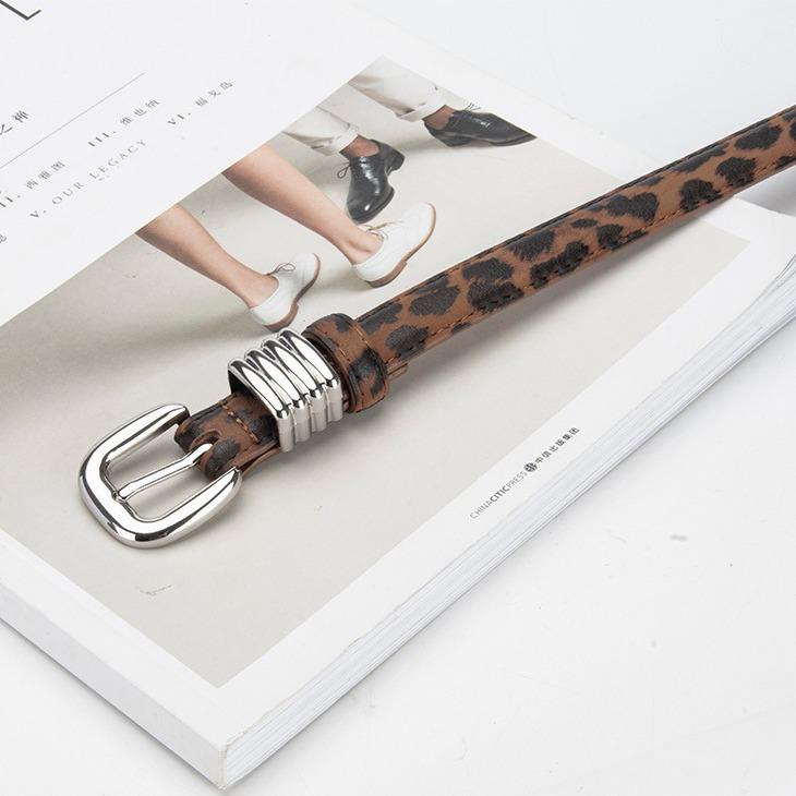 New Versatile Leopard Print Women's Belt Korean Style Trendy Dress Jeans Belt Decorative Fashionable Leather Belt for Women