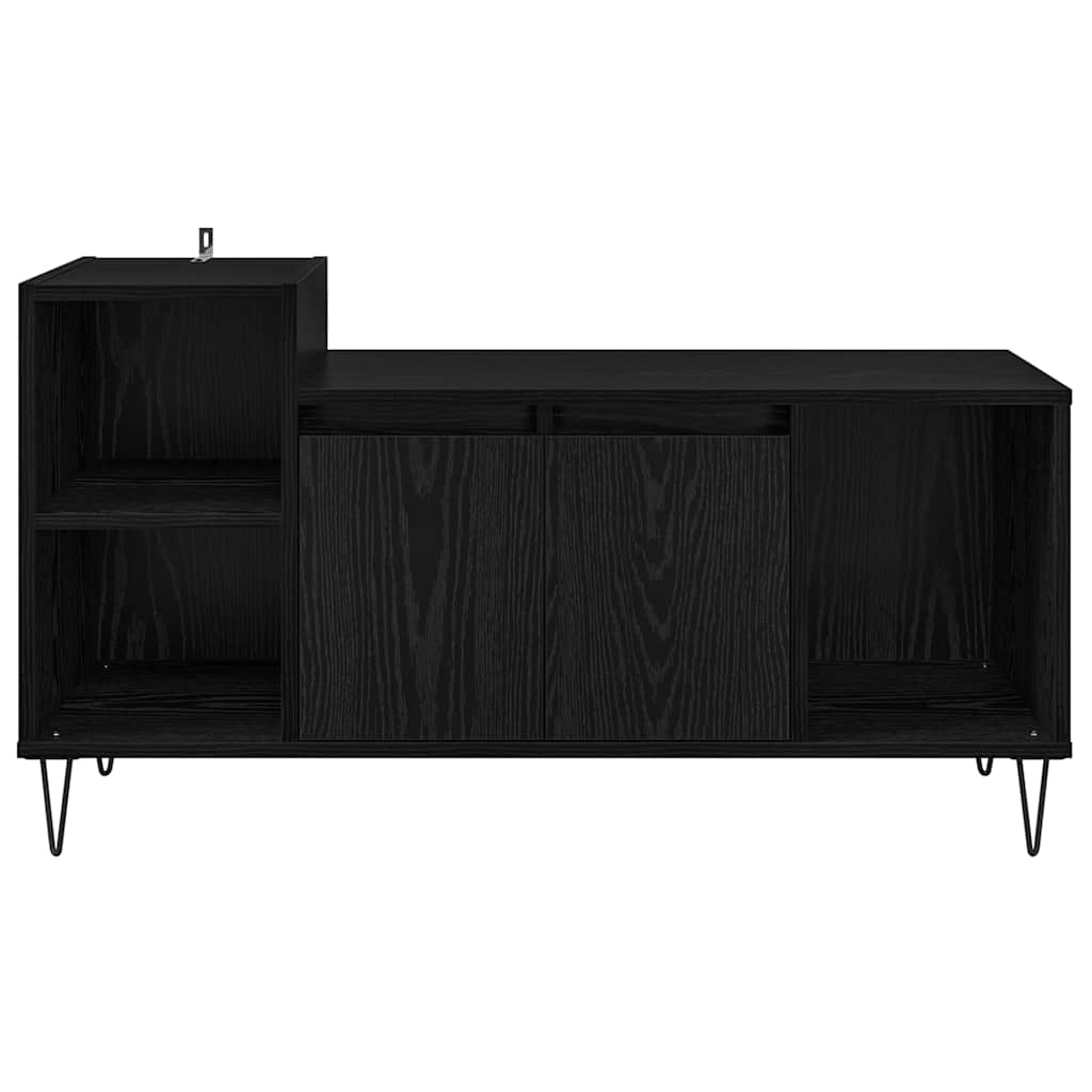 TV Stand Black Oak Effect 100 x 35 x 55 cm Particleboard