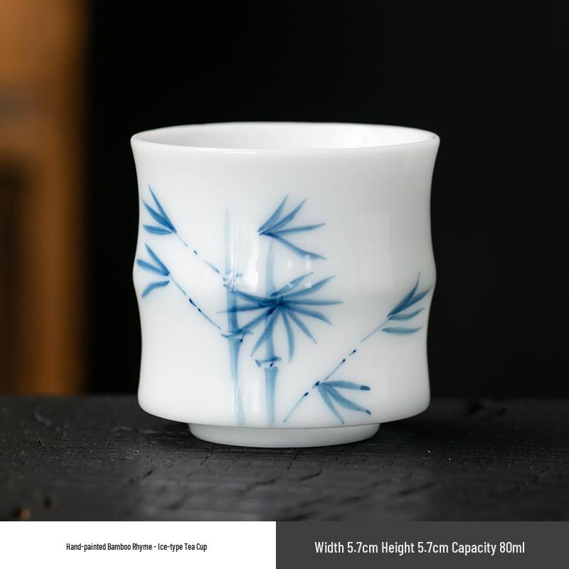 Dehua Hand-Painted Jade Porcelain Tea Tasting Cup