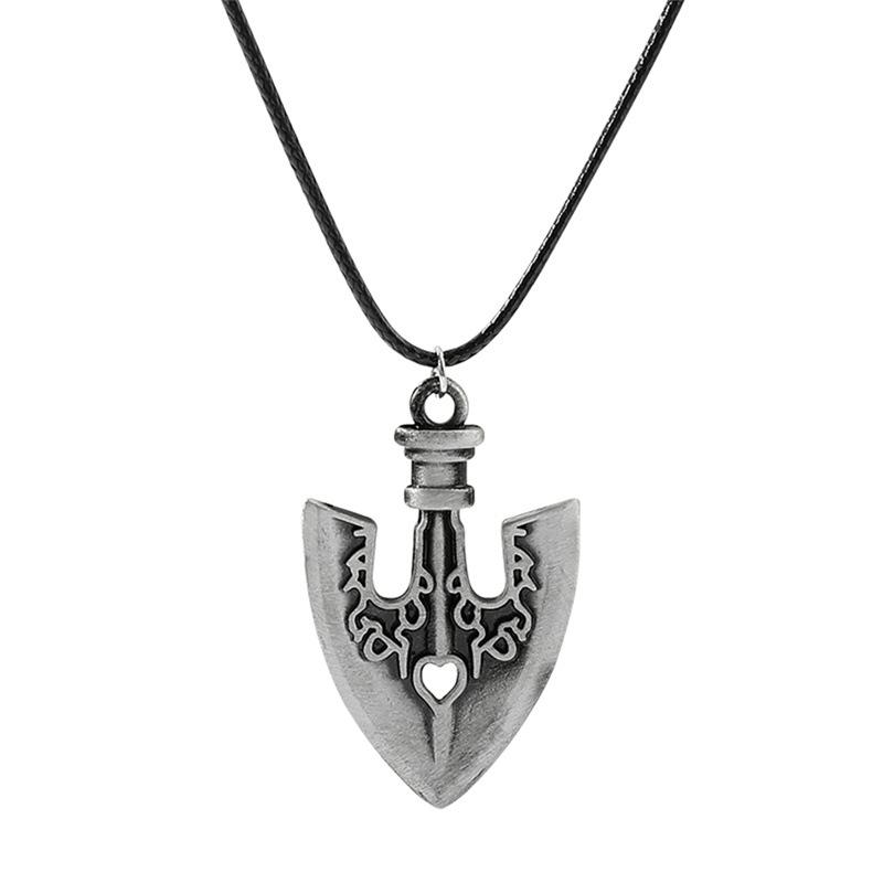 

Маленькая лопата лопата сплав брелок кожа веревка ожерелье One Size серебряный