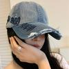 Vintage Style Denim Baseball Cap With Airy Design And Adjustable Closure For Daily Wear