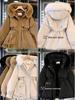 Women's Mid-Length Winter Cotton Coat with Genuine Fur Collar and Thick Velvet Padding