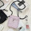 Floral Crossbody Canvas Bag Fashionable Shoulder Women's Bag Simple and Fresh Literary Underarm Bag Mobile Phone Bag Storage
