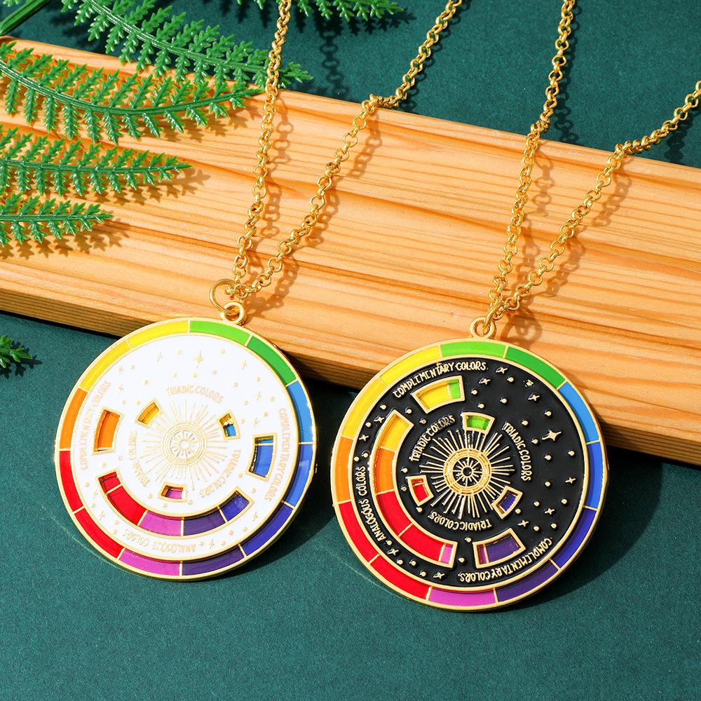 Turntable Painter Palette Artist Gift Aesthetic Artwork Fashion Necklace Pendant
